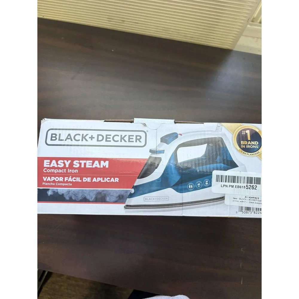 BLACK+DECKER Easy‎ Steam Compact Iron IR06V TrueGlide Nonstick 1200W SmartSteam